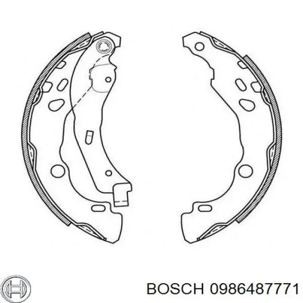 Купити 0986487771 Bosch Колодки гальмові задні, барабанні
