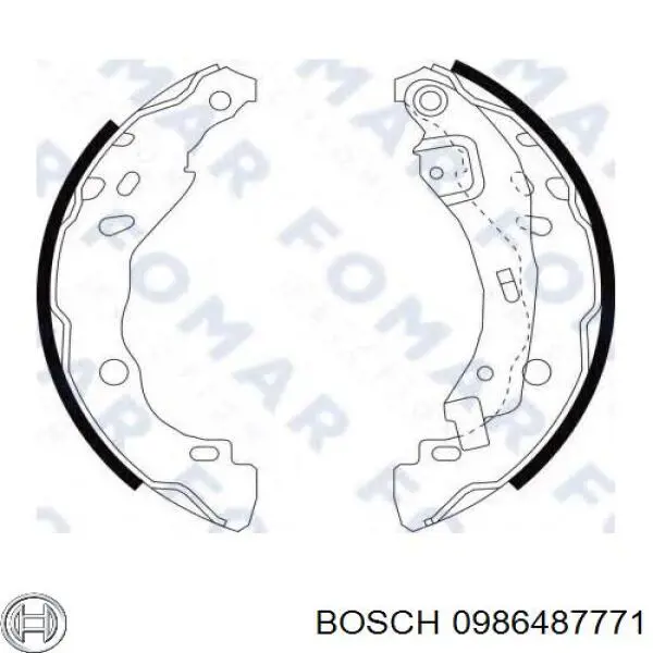 Колодки гальмові задні, барабанні 0986487771 Bosch