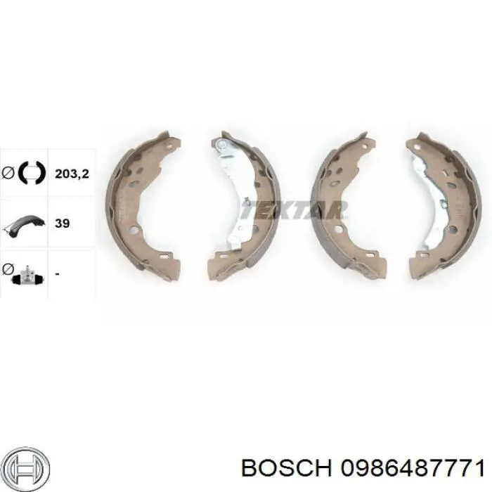 Колодки гальмові задні, барабанні Bosch 0986487771 ціна, від 27.28 USD