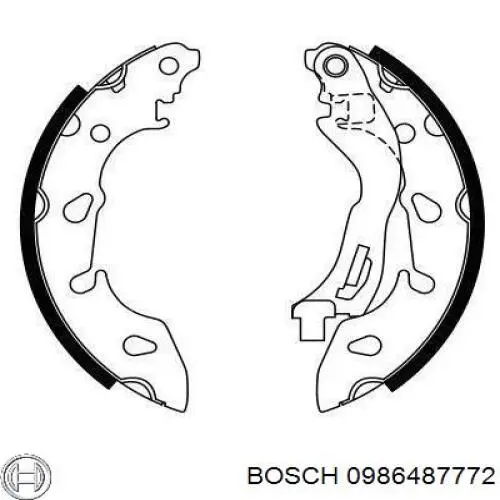 Колодки гальмові задні, барабанні 0986487772 Bosch