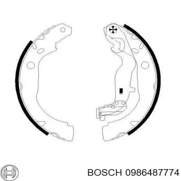 Колодки гальмові задні, барабанні Bosch 0986487774 ціна, від 44.74 USD