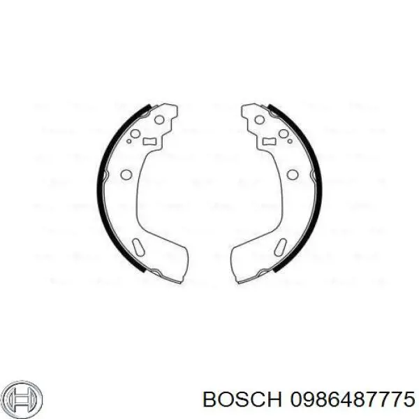 Колодки гальмові задні, барабанні 0986487775 Bosch