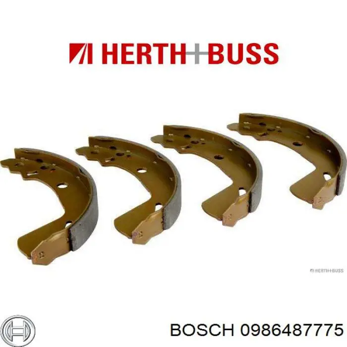 Колодки гальмові задні, барабанні Bosch 0986487775 ціна, від 25.20 USD