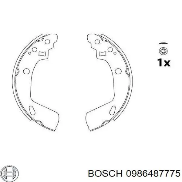 Купити 0986487775 Bosch Колодки гальмові задні, барабанні