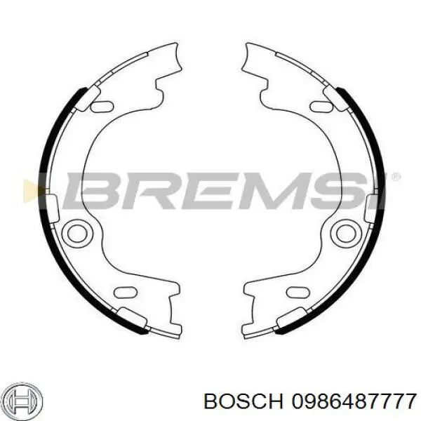 0986487777 Bosch Гальмівні колодки ручника