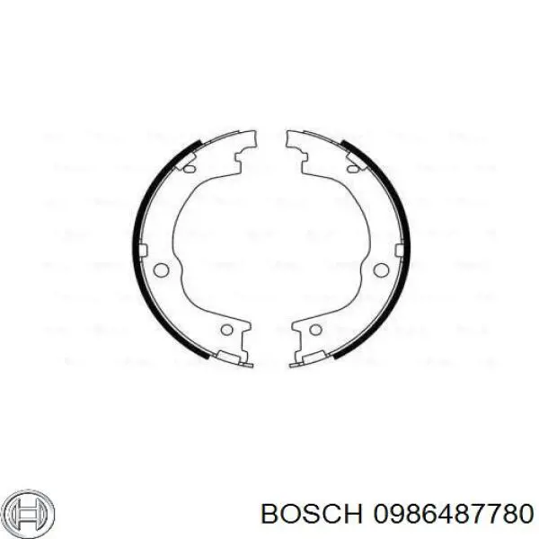 0986487780 Bosch колодки ручника/стоянкового гальма
