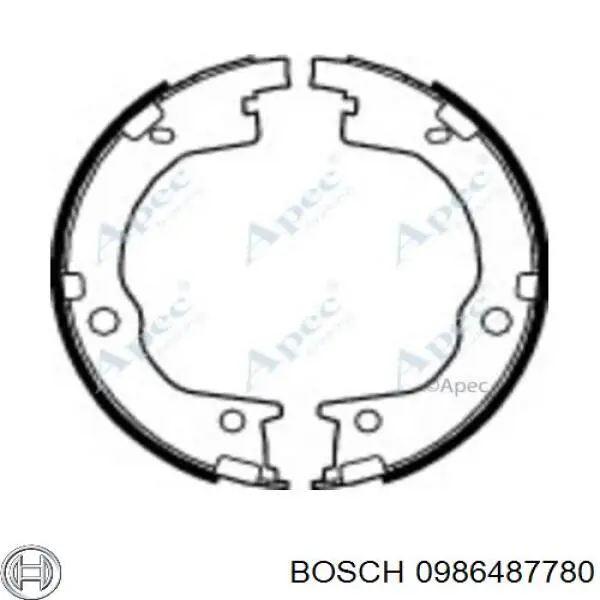 Купити 0986487780 Bosch Гальмівні колодки гальма стоянки