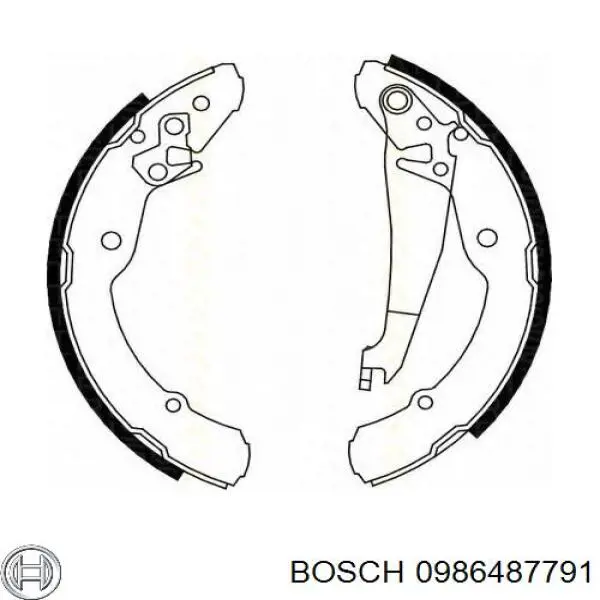 Колодки гальмові задні, барабанні Bosch 0986487791 ціна, від 27.82 USD