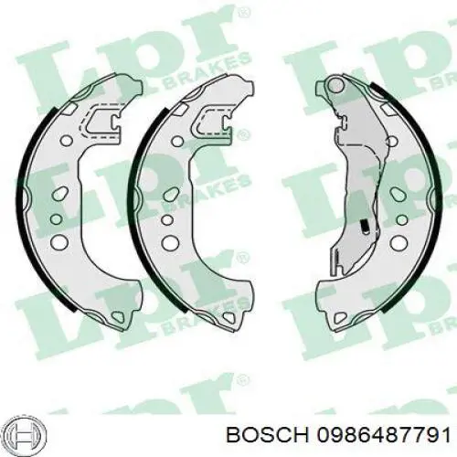 0986487791 Bosch Колодки гальмівні задні, барабанні