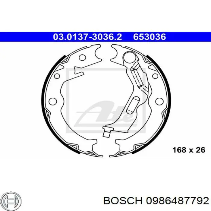 Колодки ручника 0986487792 Bosch