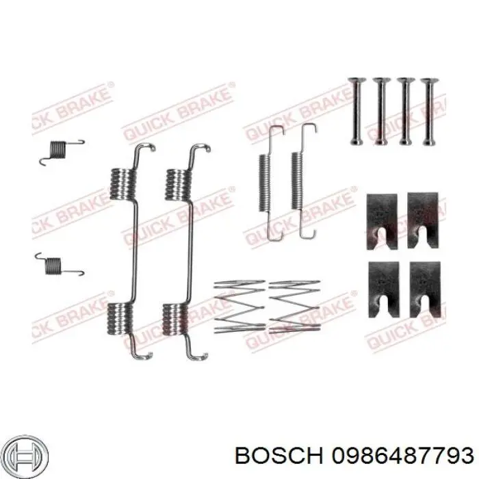 0986487793 Bosch колодки ручника/стоянкового гальма