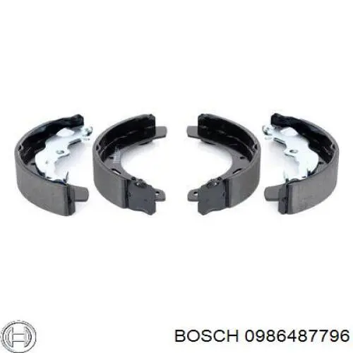 0986487796 Bosch колодки гальмові задні, барабанні