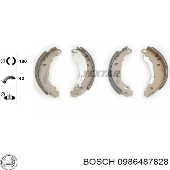 0986487828 Bosch колодки гальмові задні, барабанні