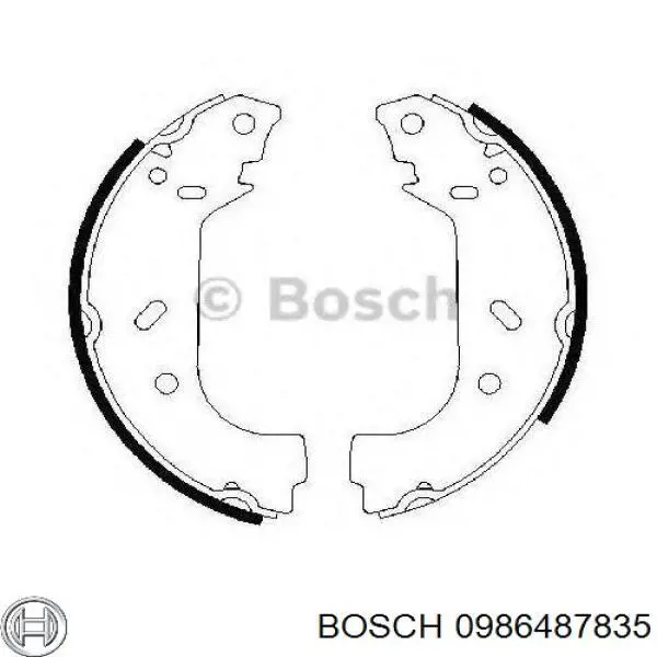 Купити 0986487835 Bosch Колодки гальмові задні, барабанні