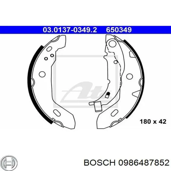 Колодки гальмові задні, барабанні Bosch 0986487852 ціна, від 21.42 USD