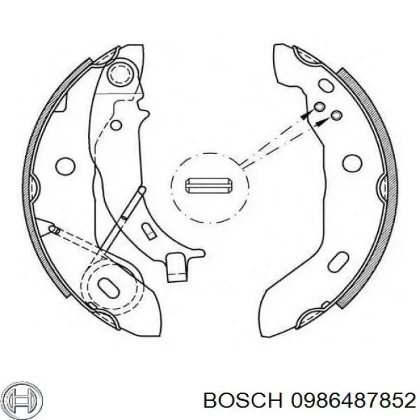 Купити 0986487852 Bosch Колодки гальмові задні, барабанні