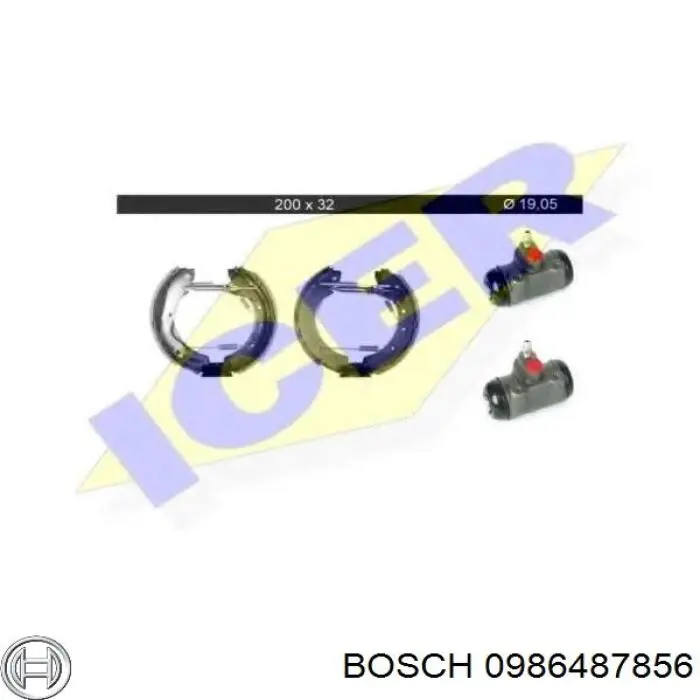 Купити 0986487856 Bosch Колодки гальмові задні, барабанні