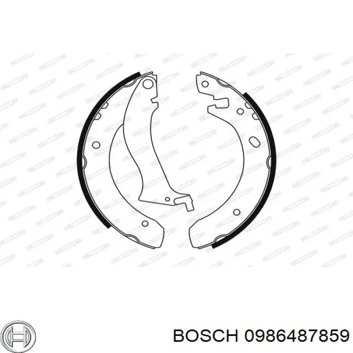 0986487859 Bosch Колодки гальмівні задні, барабанні