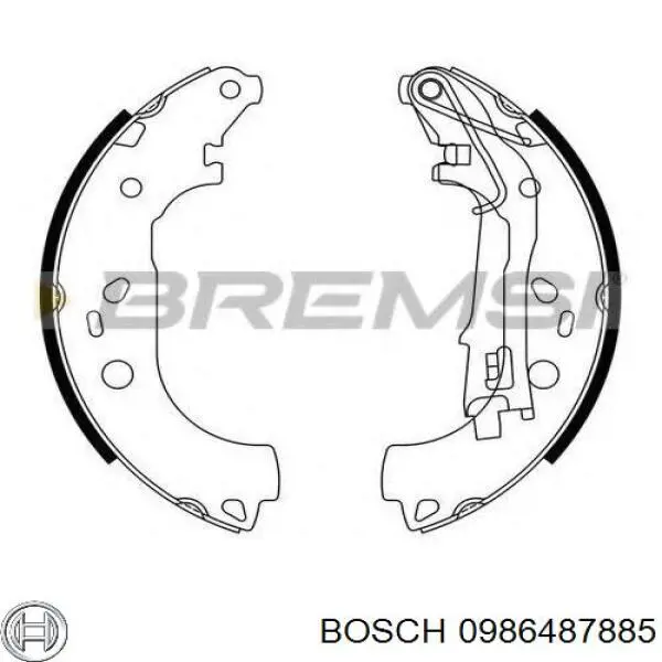 Колодки гальмові задні, барабанні Bosch 0986487885 ціна, від 26.99 USD