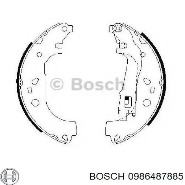 Колодки гальмові задні, барабанні 0986487885 Bosch