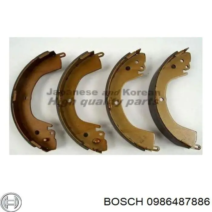 0986487886 Bosch Колодки гальмівні задні, барабанні