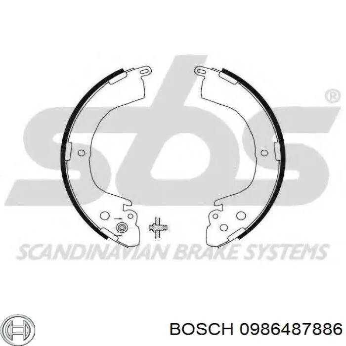 Колодки гальмові задні, барабанні Bosch 0986487886 ціна, від 28.31 USD