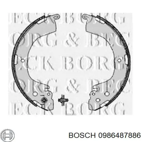 Купити 0986487886 Bosch Колодки гальмові задні, барабанні
