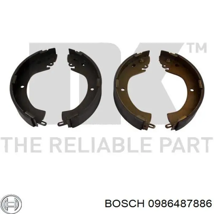 Колодки гальмові задні, барабанні 0986487886 Bosch