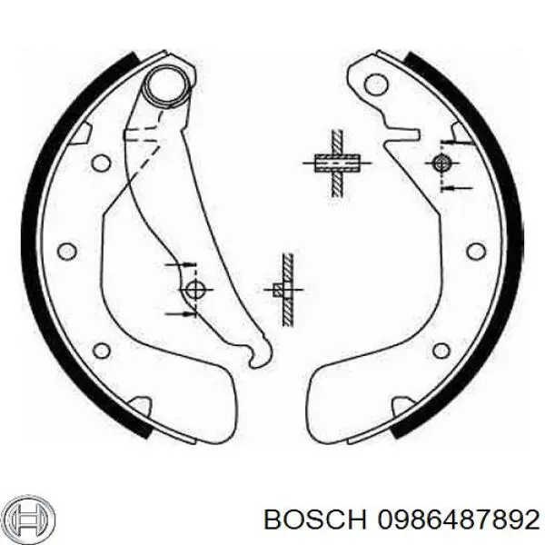Купити 0986487892 Bosch Колодки гальмові задні, барабанні