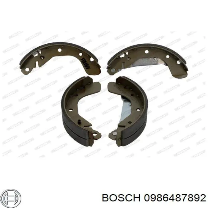 0986487892 Bosch Колодки гальмівні задні, барабанні