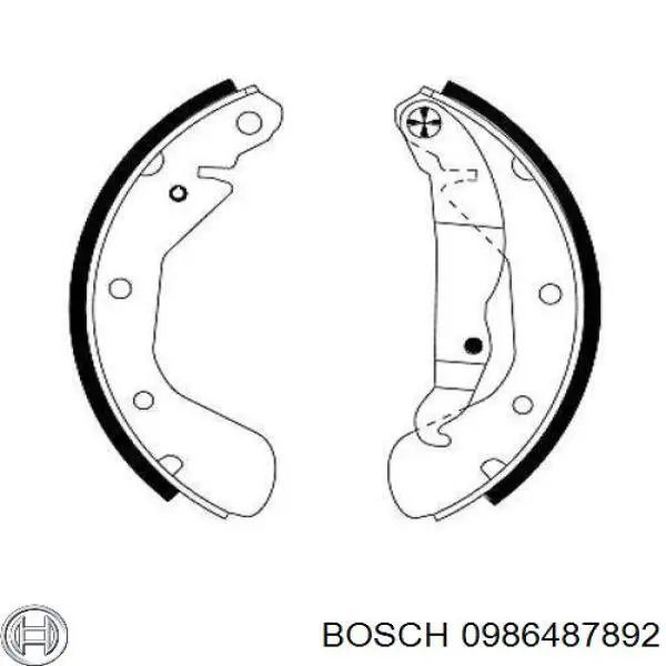 Колодки гальмові задні, барабанні Bosch 0986487892 ціна, від 20.97 USD