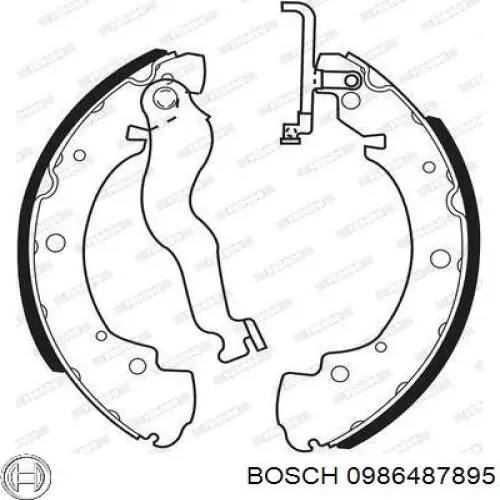 Гальма робочі задні ножні і гальмівні барабани Bosch 0986487895