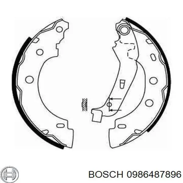 0986487896 Bosch колодки гальмові задні, барабанні