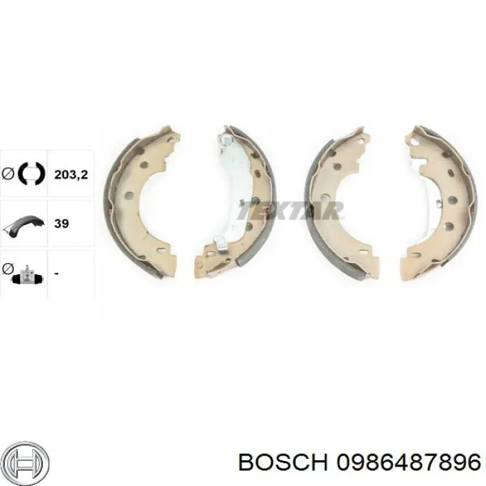 Колодки гальмові задні, барабанні 0986487896 Bosch