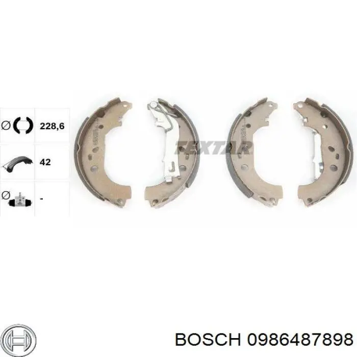 0986487898 Bosch колодки гальмові задні, барабанні