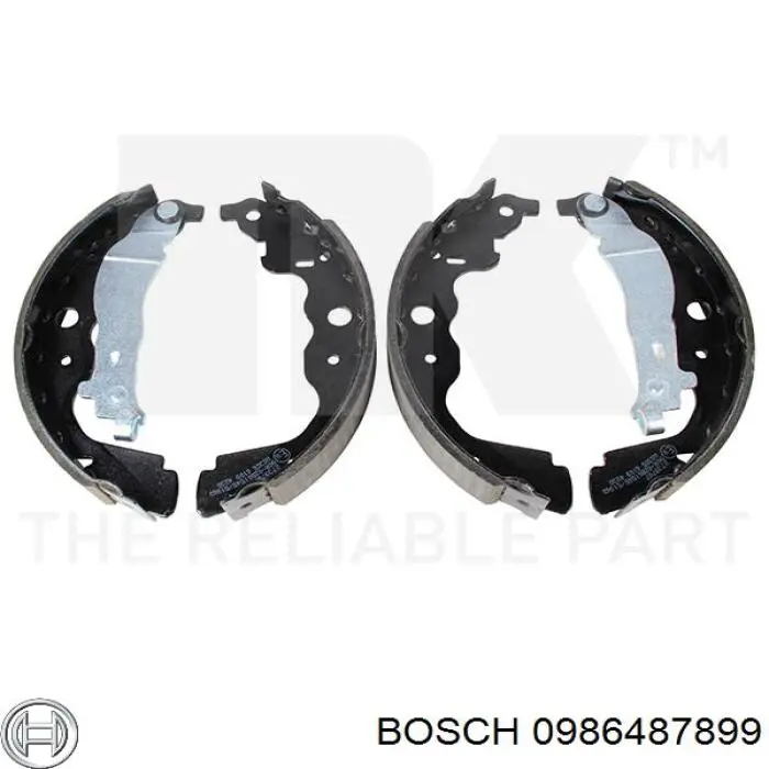0986487899 Bosch колодки гальмові задні, барабанні