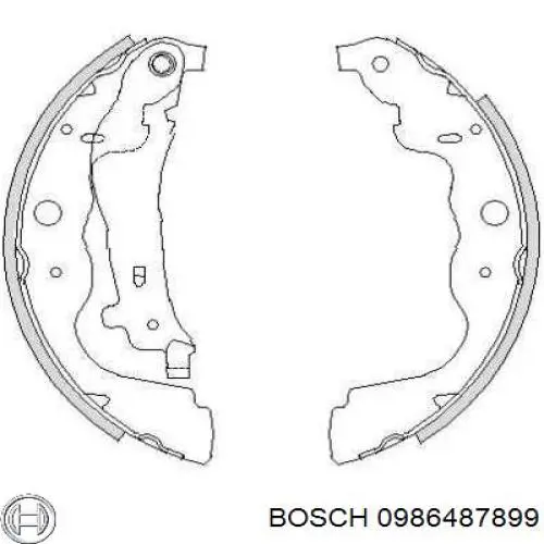 0986487899 Bosch Колодки гальмівні задні, барабанні