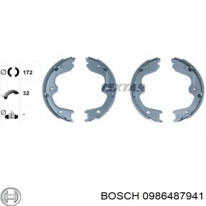 Колодки ручника 0986487941 Bosch
