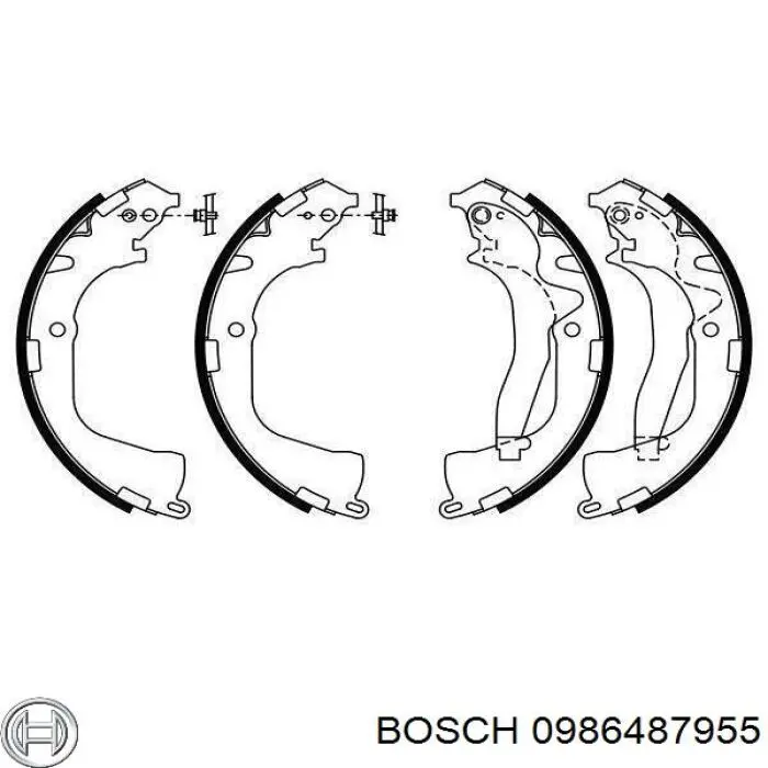 Купити 0986487955 Bosch Колодки гальмові задні, барабанні