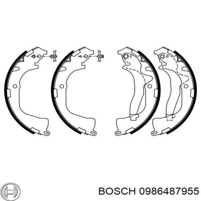 Колодки гальмові задні, барабанні 0986487955 Bosch