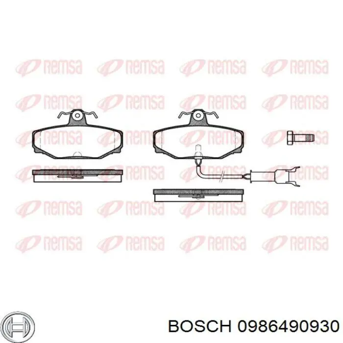 0986490930 Bosch колодки гальмівні передні, дискові