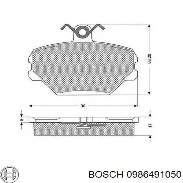 Передні тормозні колодки 0986491050 Bosch
