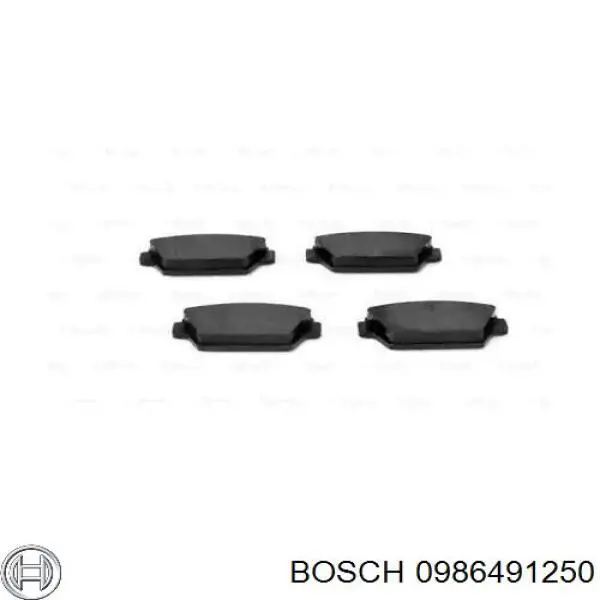 0986491250 Bosch колодки гальмові задні, дискові