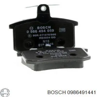 0986491441 Bosch Колодки гальмівні задні, дискові