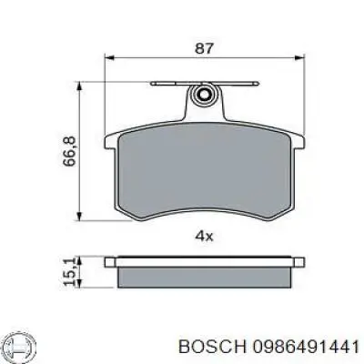 Задні гальмівні колодки Bosch 0986491441 ціна, від 15.54 USD