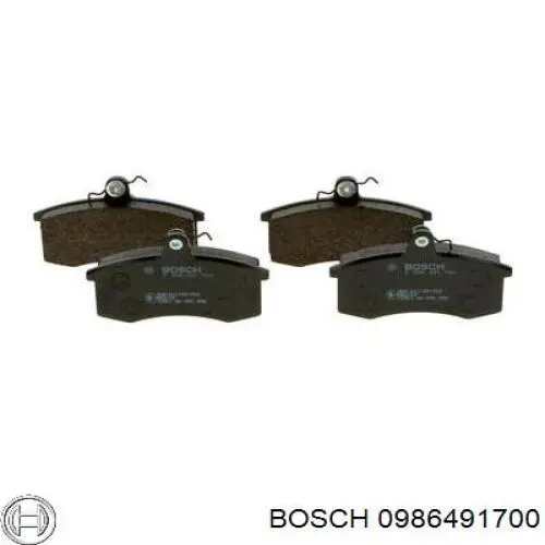 0986491700 Bosch колодки гальмівні передні, дискові