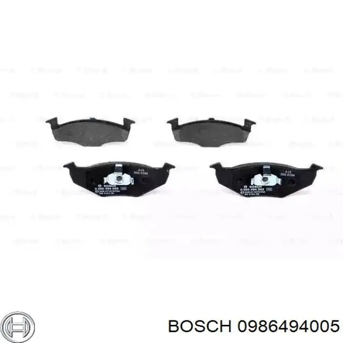 Колодки гальмівні передні, дискові 0986494005 Bosch