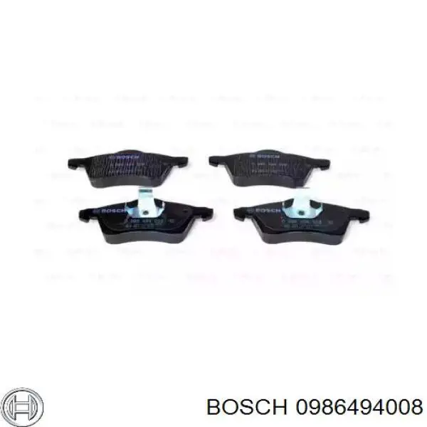 Колодки гальмівні передні, дискові 0986494008 Bosch