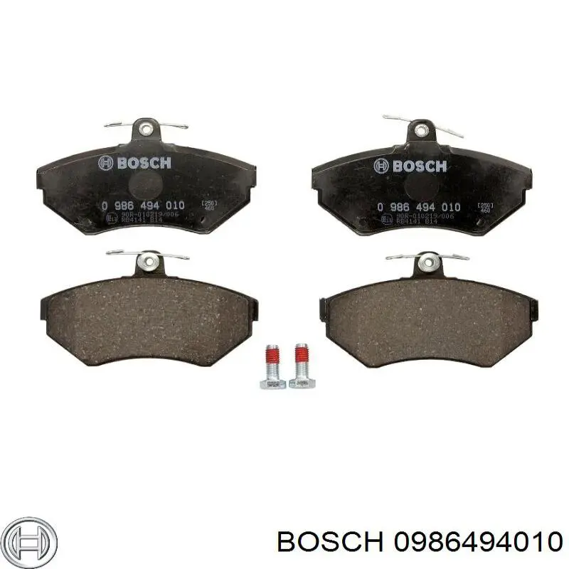 0986494010 Bosch колодки гальмівні передні, дискові