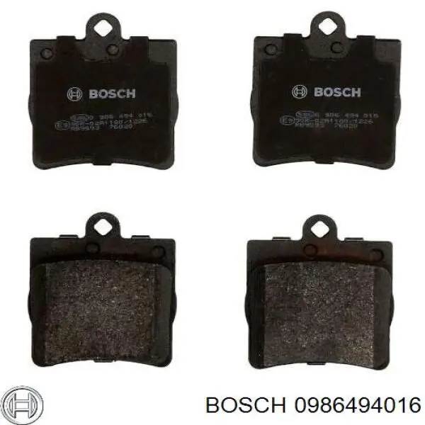 0986494016 Bosch колодки гальмові задні, дискові